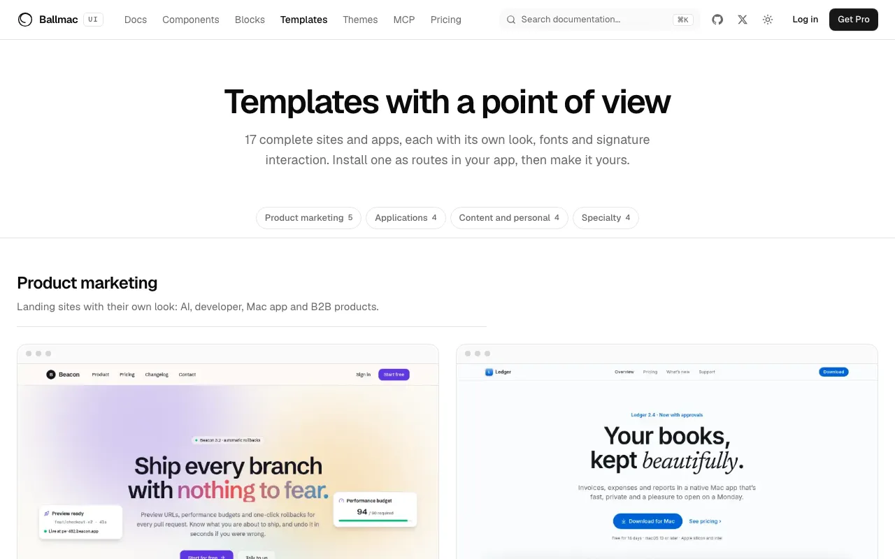 The templates gallery.