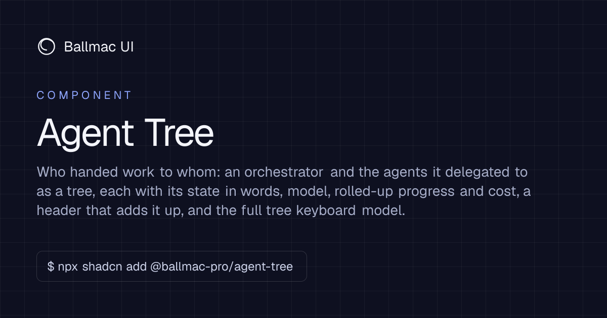 Agent Tree: React + Tailwind component | Ballmac UI