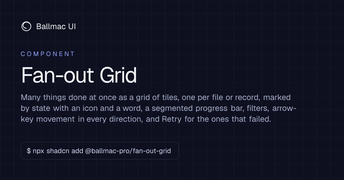 Fan-out Grid: React + Tailwind component | Ballmac UI