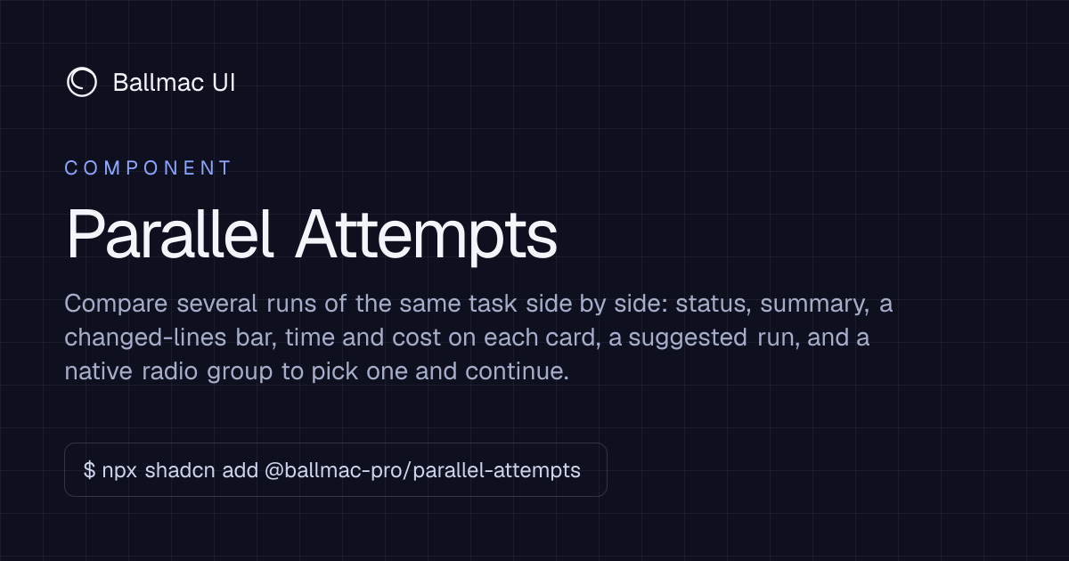 Parallel Attempts: React + Tailwind component | Ballmac UI