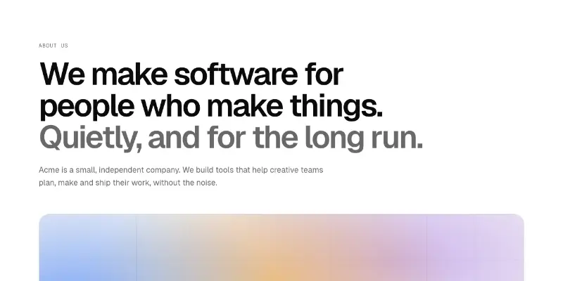About 1: company story preview
