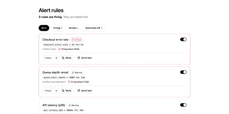 Alerts 1: alert rules preview