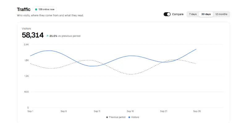 Dashboard 2: traffic analytics preview