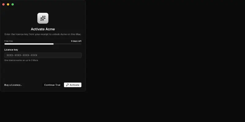 Desktop 4: licence activation preview