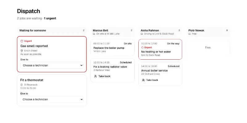 Dispatch 1: field service board preview