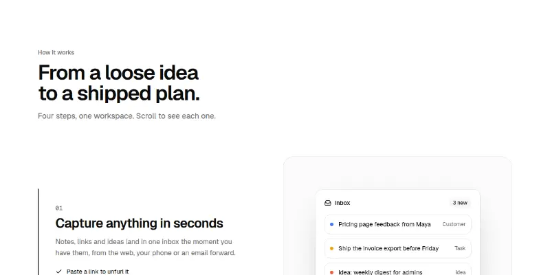 Features 5: scrolling product tour preview