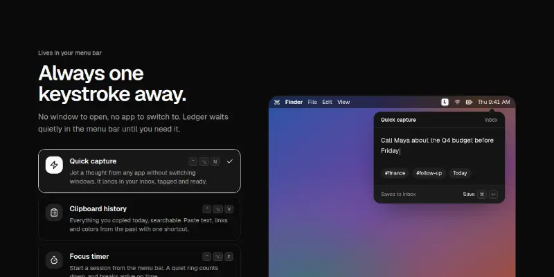 Features 7: menu bar app tour preview