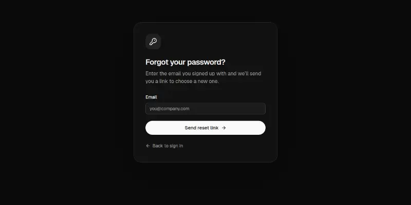 Forgot Password 1: request, resend and reset preview