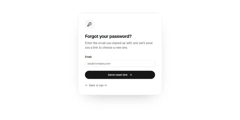 Forgot Password 1: request, resend and reset preview