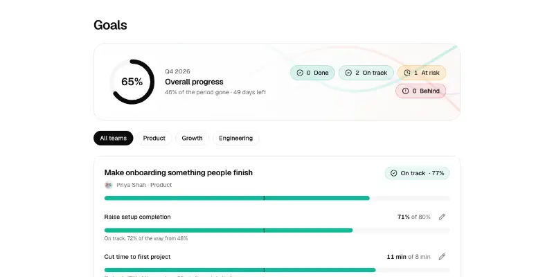 Goals 1: objectives and key results preview