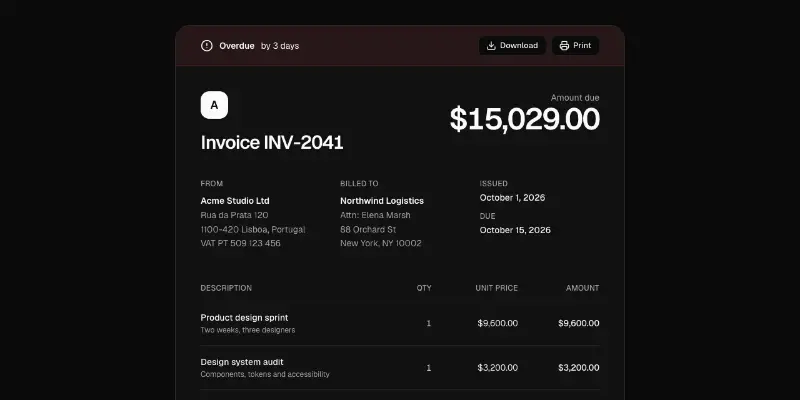 Invoice 1: invoice you can pay preview