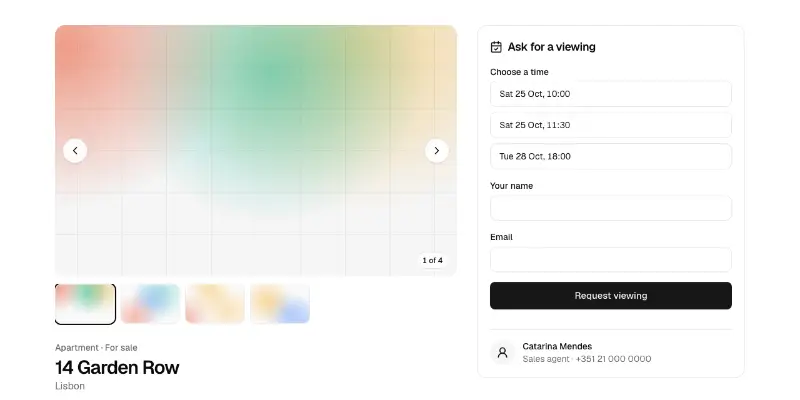 Listing 1: property listing preview