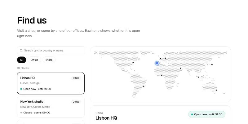 Locations 1: finder on a world map preview