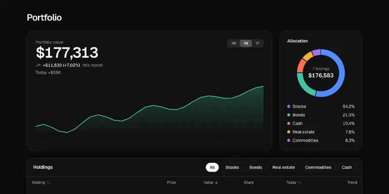 Portfolio 1: investments overview preview