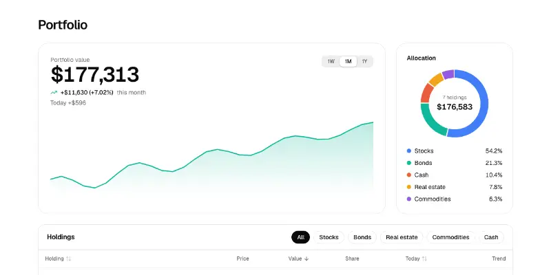 Portfolio 1: investments overview preview