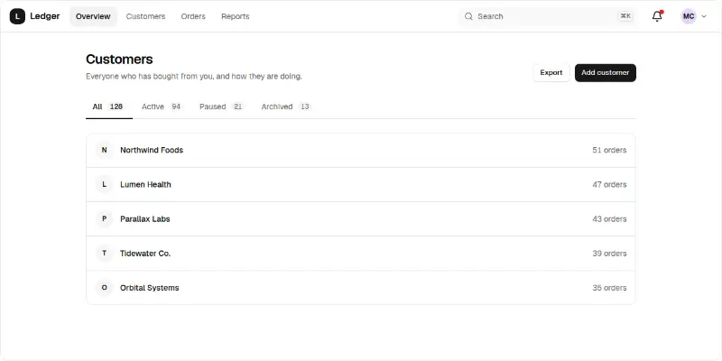 App-shell Pro 2: top bar with search and tabs preview