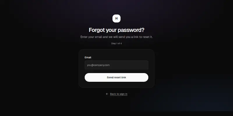 Auth Pro 5: forgot and reset password preview