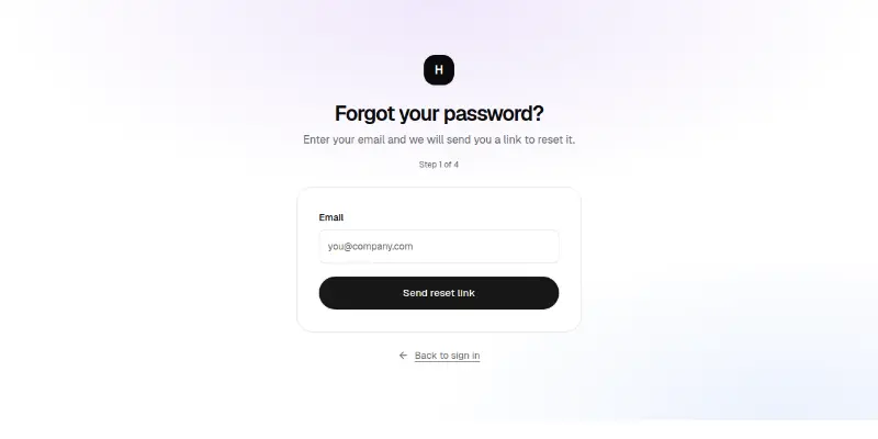 Auth Pro 5: forgot and reset password preview