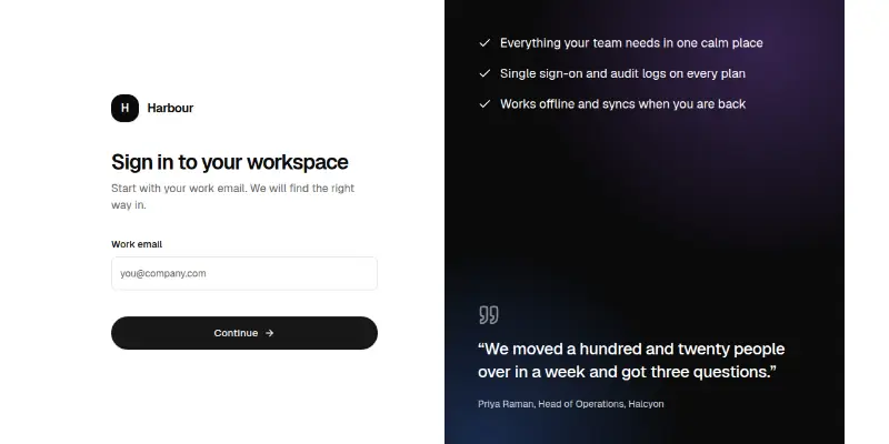 Auth Pro 6: split screen with single sign-on preview