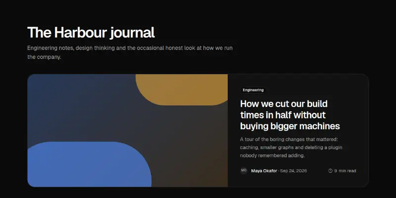Blog Pro 1: journal home with filters preview