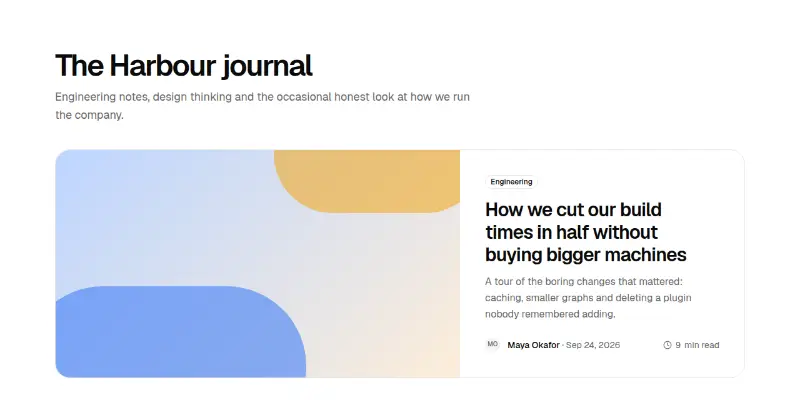 Blog Pro 1: journal home with filters preview