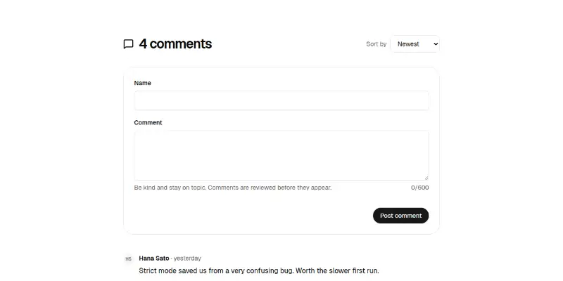 Blog Pro 8: comments thread preview