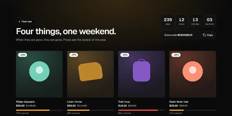 Ecommerce Pro 14: flash sale preview