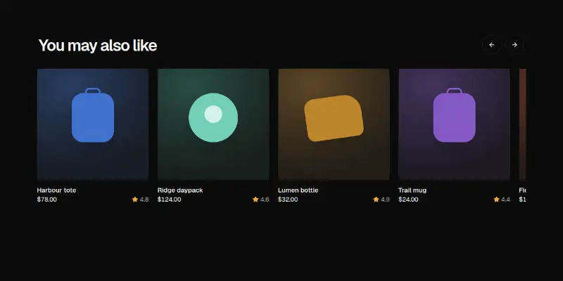 Ecommerce Pro 15: related products carousel preview