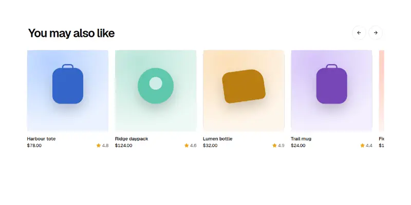 Ecommerce Pro 15: related products carousel preview