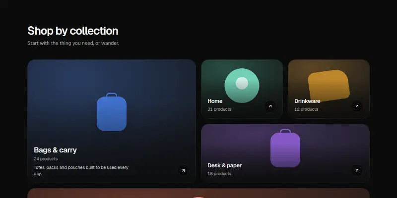 Ecommerce Pro 6: collection tiles preview