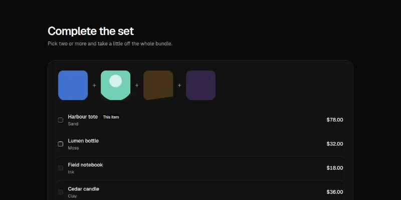 Ecommerce Pro 7: bundle builder preview