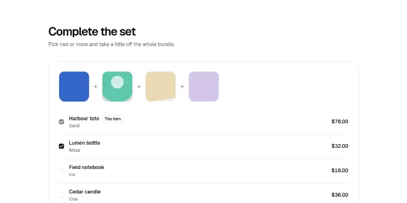 Ecommerce Pro 7: bundle builder preview