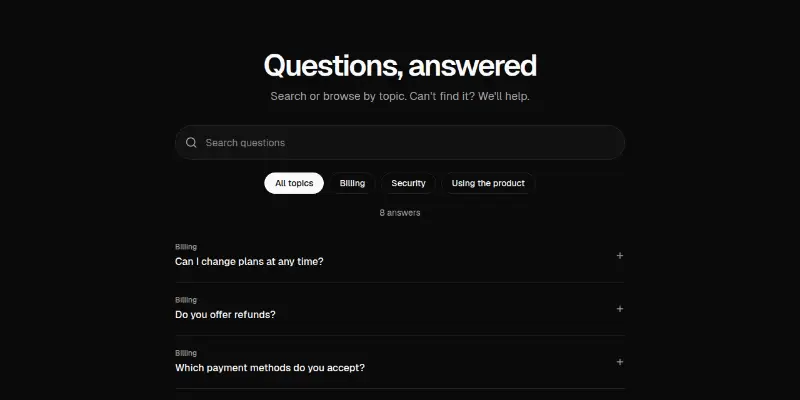 Faq Pro 1: searchable FAQ with highlights preview