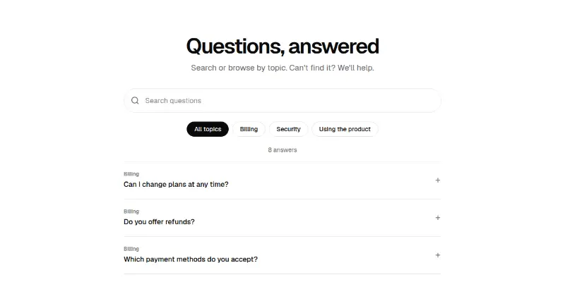 Faq Pro 1: searchable FAQ with highlights preview