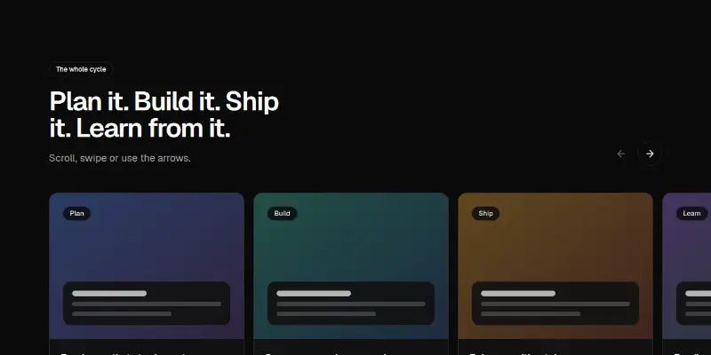 Features Pro 16: scroll-snap carousel preview