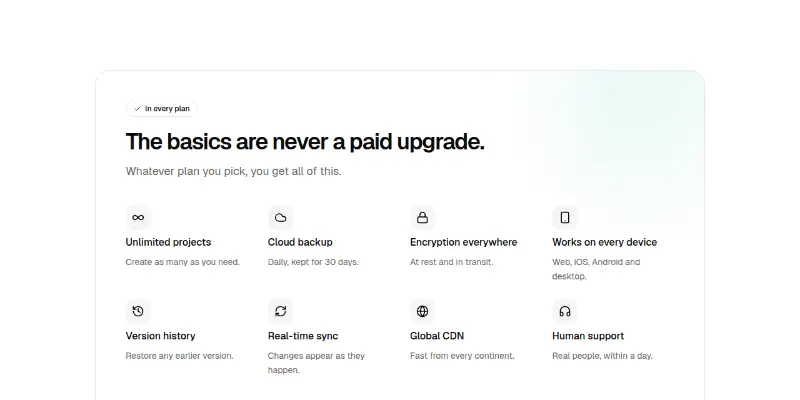 Features Pro 19: included in every plan preview