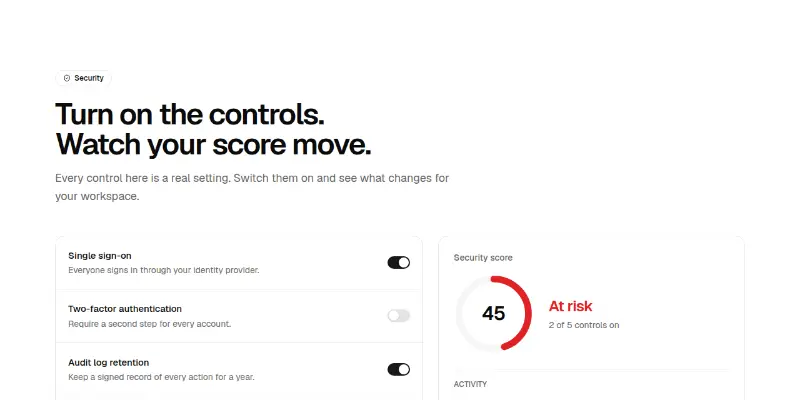 Features Pro 7: live security controls preview