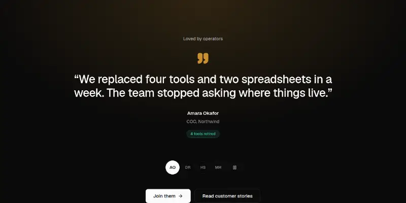 Hero Pro 10: rotating customer quotes preview