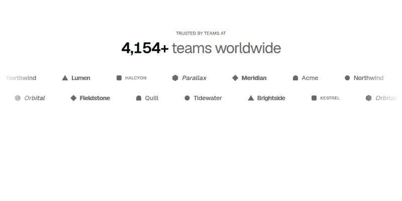 Logo-cloud Pro 1: counted and moving logo rows preview