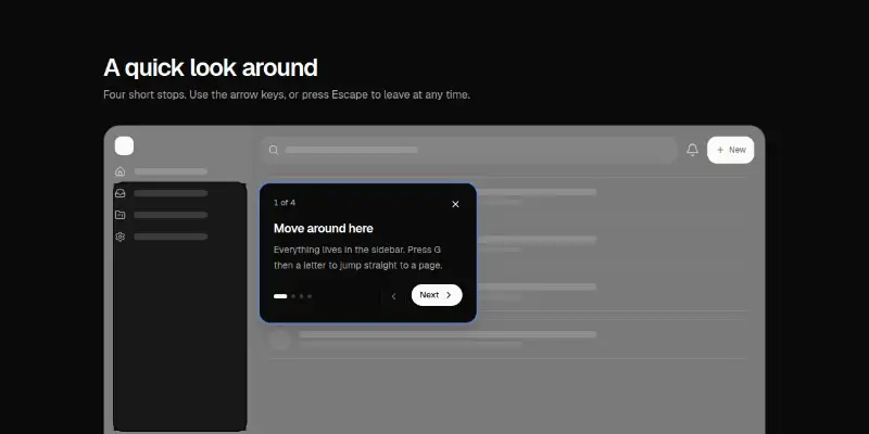 Onboarding Pro 3: guided product tour preview