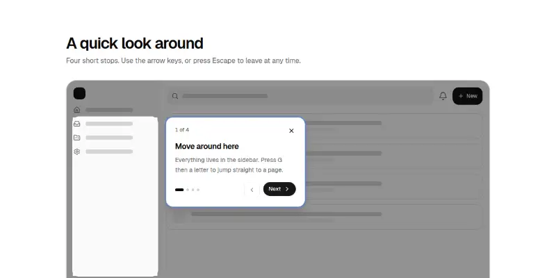 Onboarding Pro 3: guided product tour preview