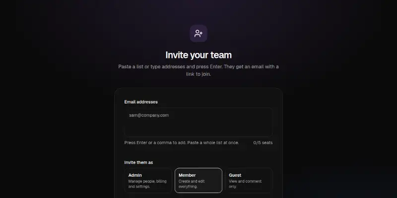 Onboarding Pro 4: invite teammates preview