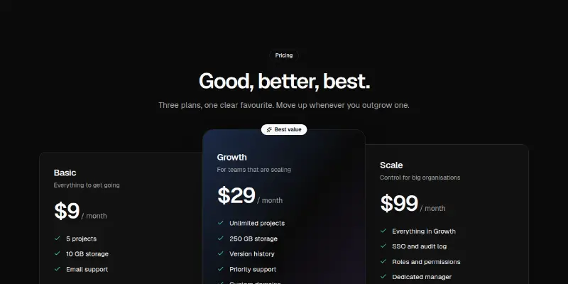 Pricing Pro 11: raised middle plan preview