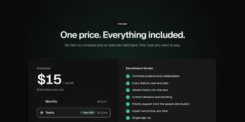 Pricing Pro 5: one plan, pick a term preview