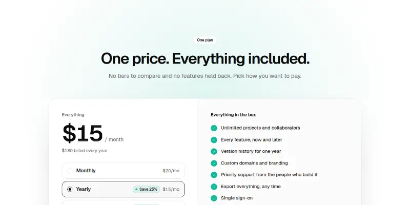 Pricing Pro 5: one plan, pick a term preview