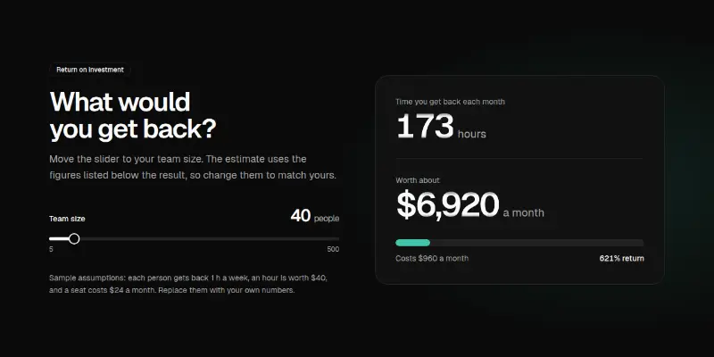 Stats Pro 3: return-on-investment slider preview