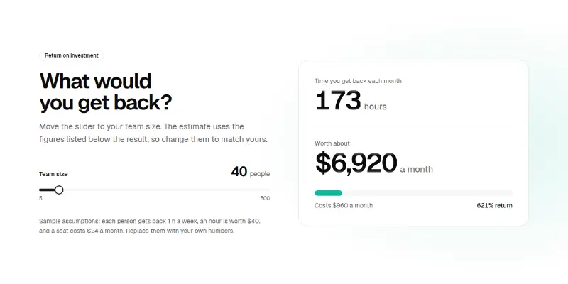 Stats Pro 3: return-on-investment slider preview