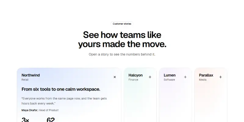 Testimonials Pro 7: expanding customer stories preview