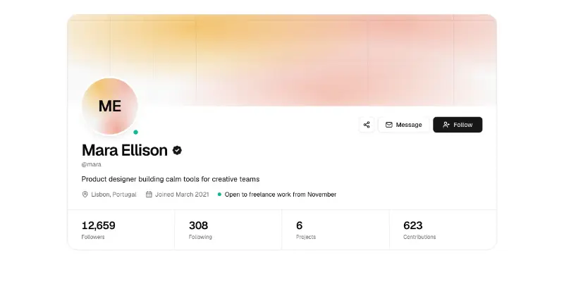 Profile 1: public profile preview