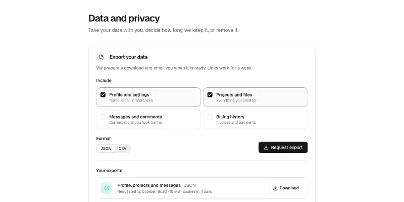 Settings 6: data and privacy preview